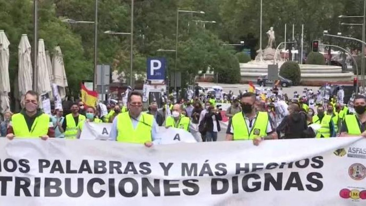 Militares, el pasado 19 de septiembre, reclamando unos sueldos dignos.