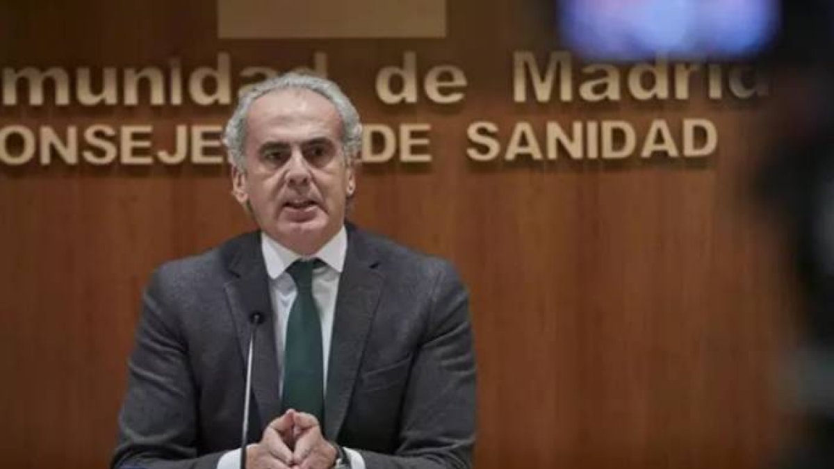 El consejero de Salud de Madrid, este viernes.