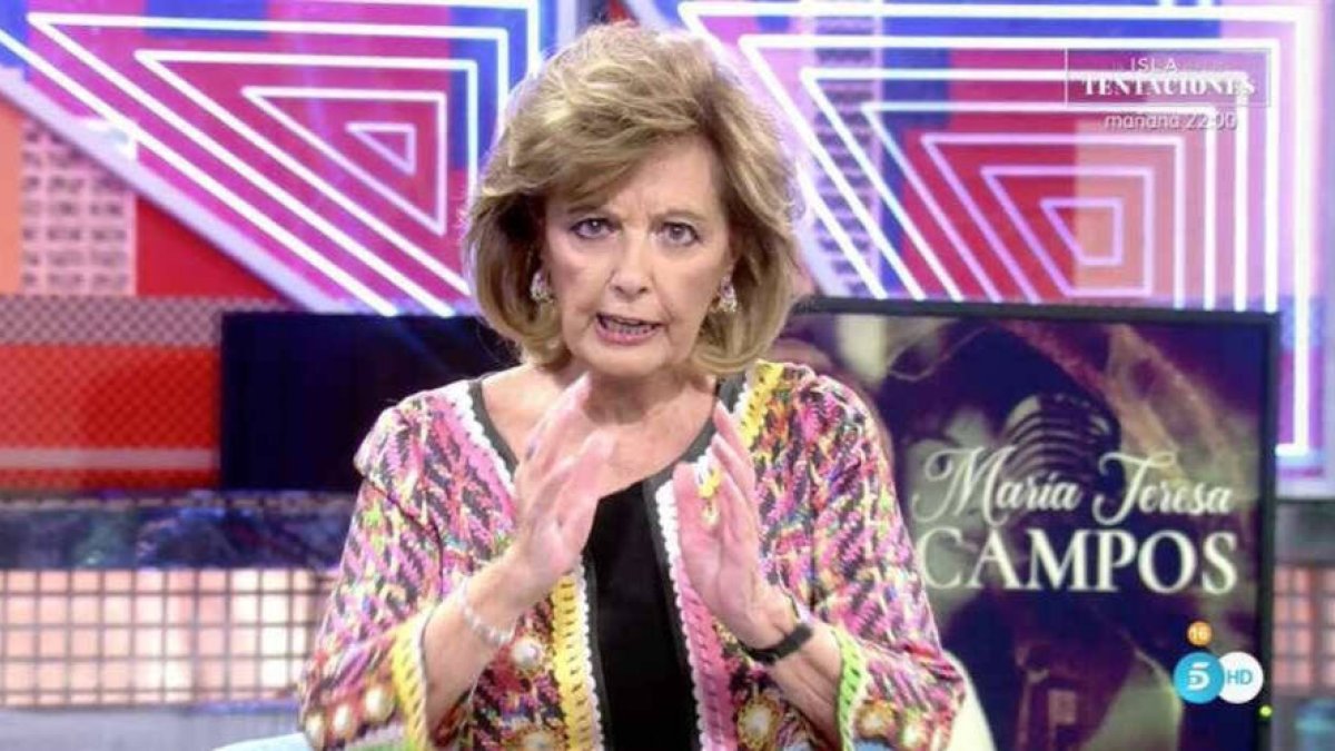 María Teresa Campos, durante su gran enfado en el plató de 'Sábado Deluxe', en octubre pasado.