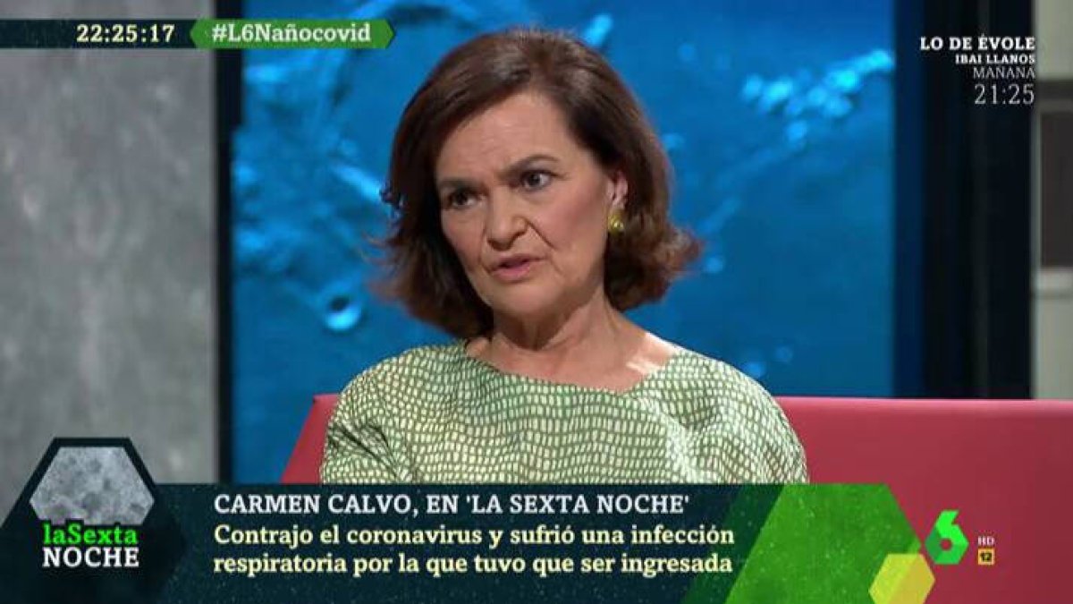 Carmen Calvo, en La Sexta Noche