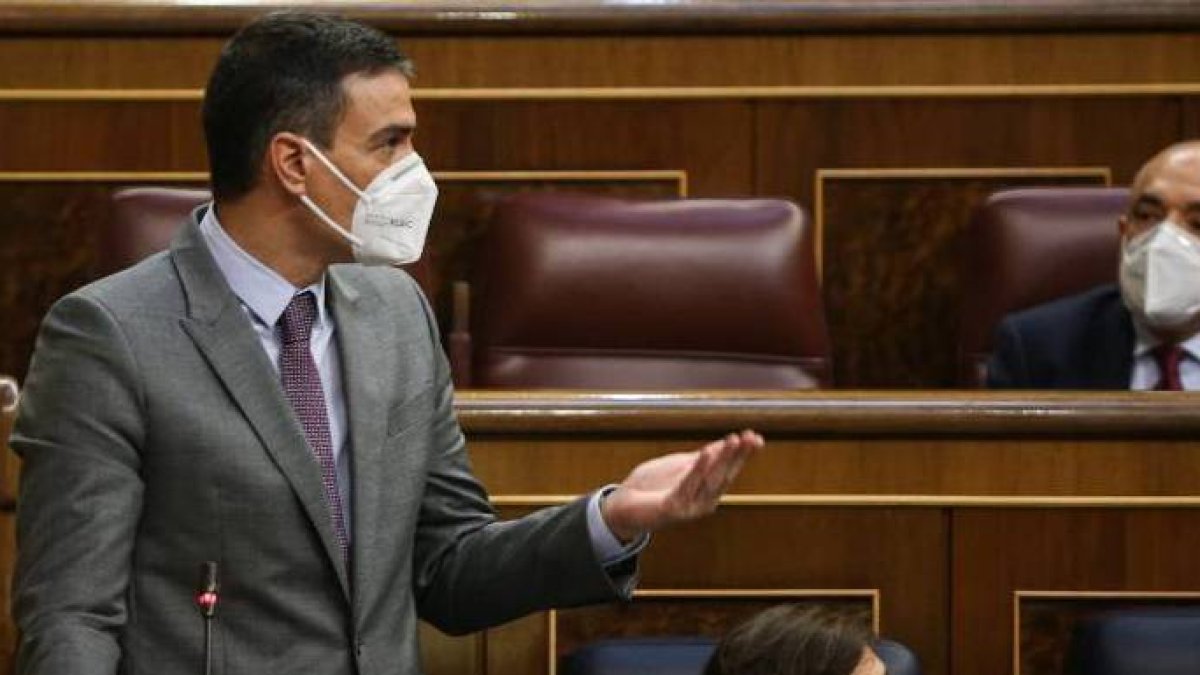 Sánchez, este miércoles en la sesión de control en el Congreso.