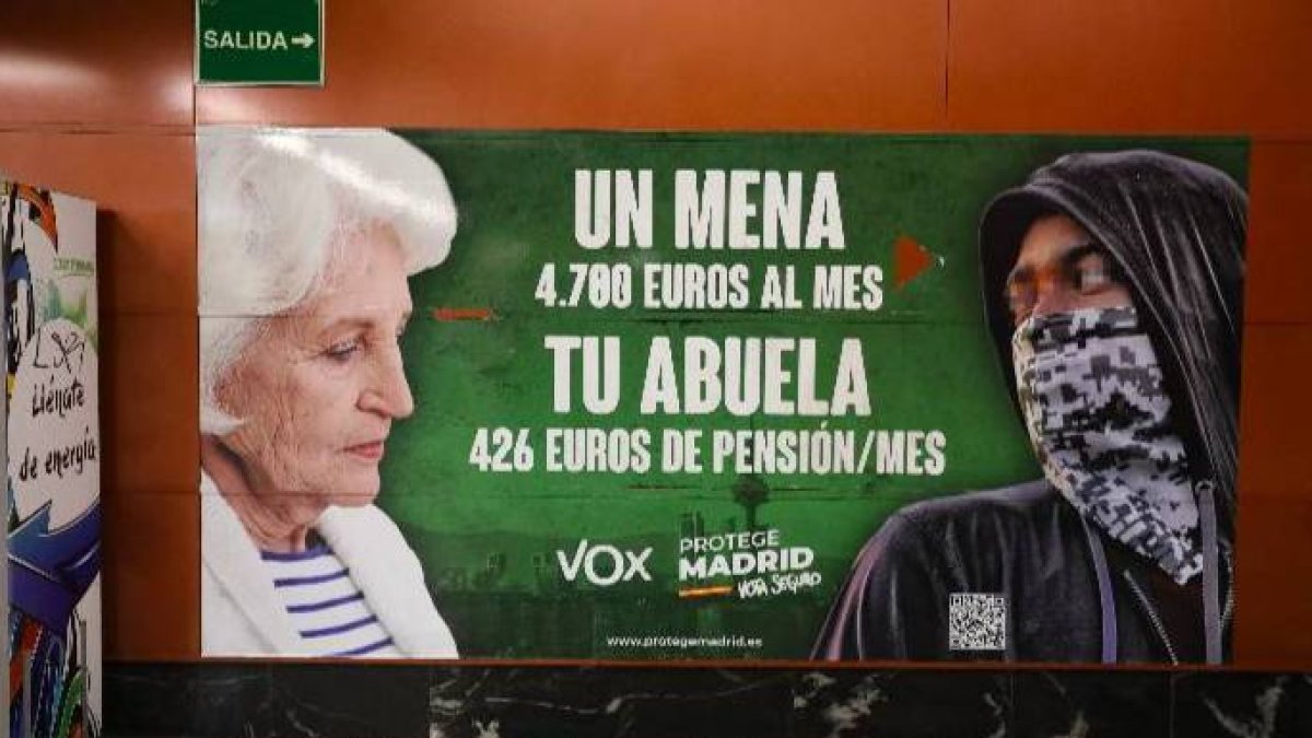 El cartel de Vox denunciado por la Fiscalía y que la Justicia ha refrendado.