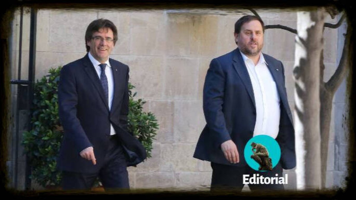 Puigdemont y Junqueras, antes del 1-O