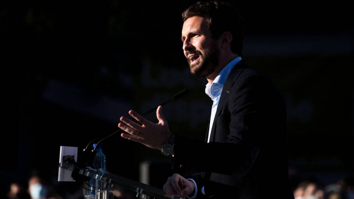 Pablo Casado, en el mitin de arranque de la campaña de Isabel Díaz Ayuso