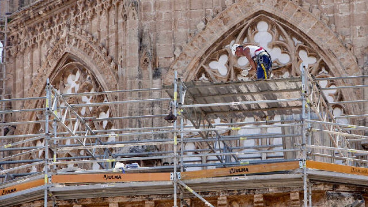 Andamio en la Catedral de Valencia // A. Saiz/AVAN