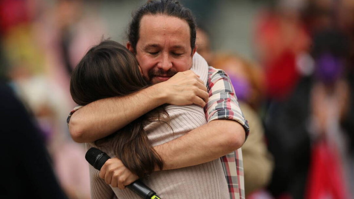 Pablo Iglesias e Irene Montero, en la campaña de Madrid