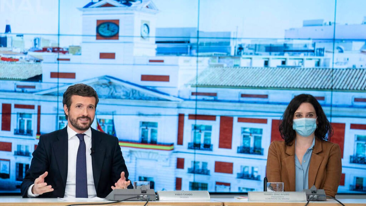 Casado y Ayuso en la Junta Directiva Nacional de este martes.