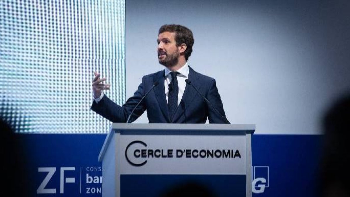 Casado, este jueves en Barcelona.