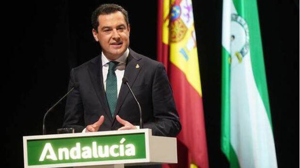 Juanma Moreno, durante su discurso por el Día de Andalucía.