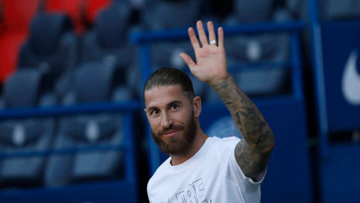 Sergio Ramos, en su presentación nuevo jugador del PSG.