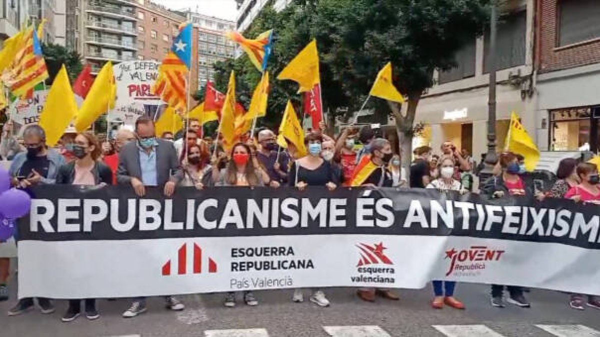 Dirigentes de ERC en la Comunitat Valenciana el pasado 9 d'Octubre