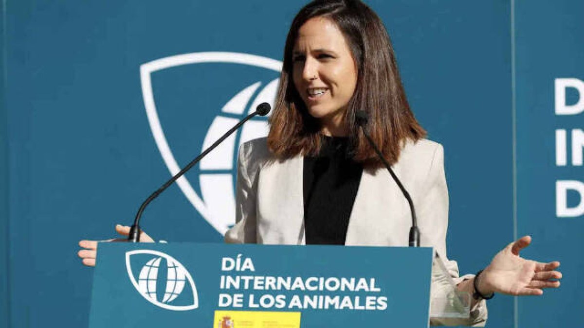 La ministra Ione Belarra en un acto del día de los animales