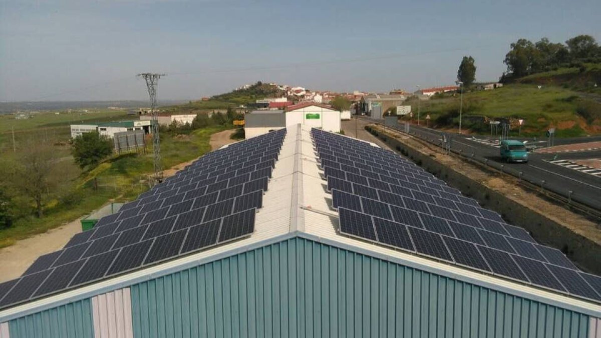 Plazas solares en una nave agrícola andaluza.