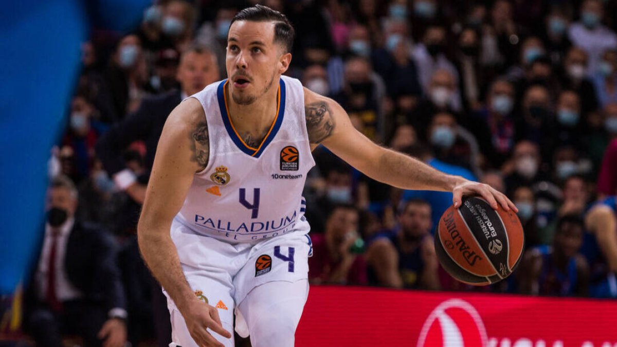 Thomas Heurtel, en un partido con la camiseta del Real Madrid.