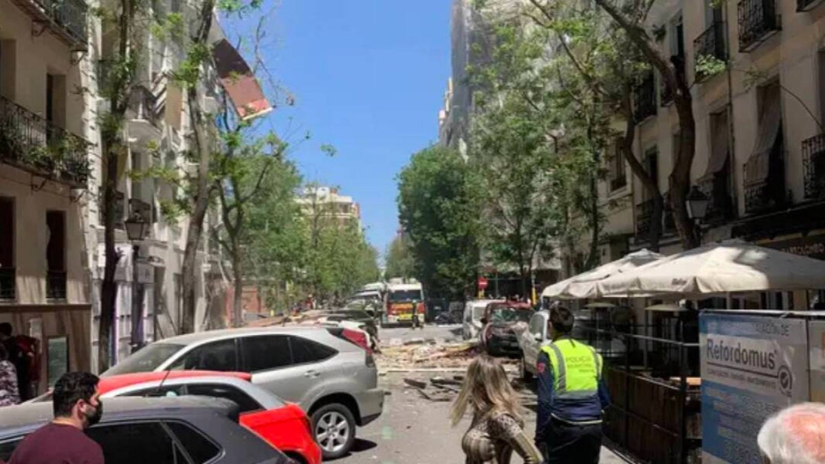 Edificio afectado en el barrio de Salamanca