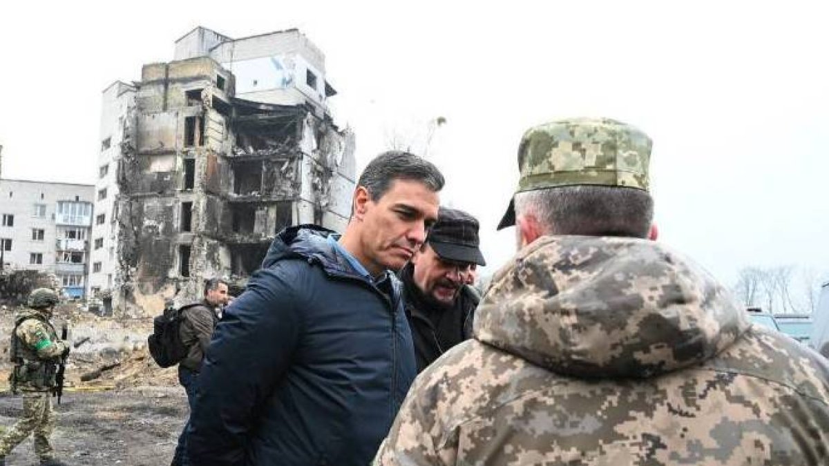 Pedro Sánchez, durante su visita a Ucrania la semana pasada.