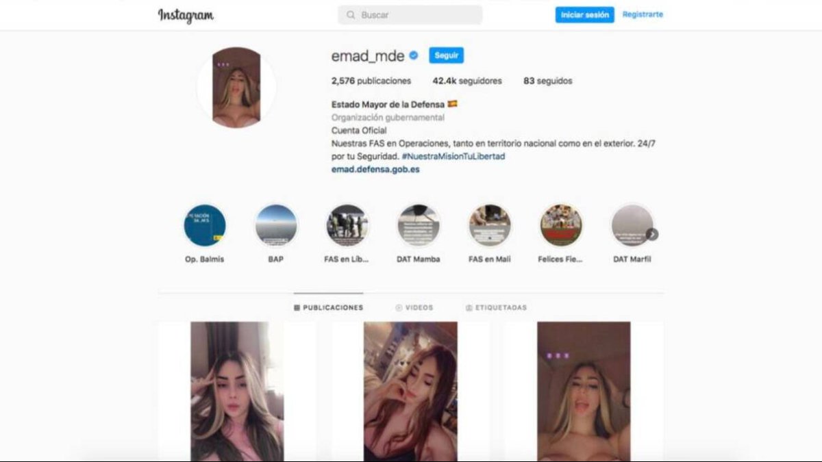 Perfil de Instagram del Estado Mayor de la Defensa