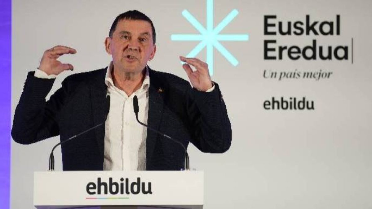 El líder de Bildu, Arnaldo Otegi, este martes.