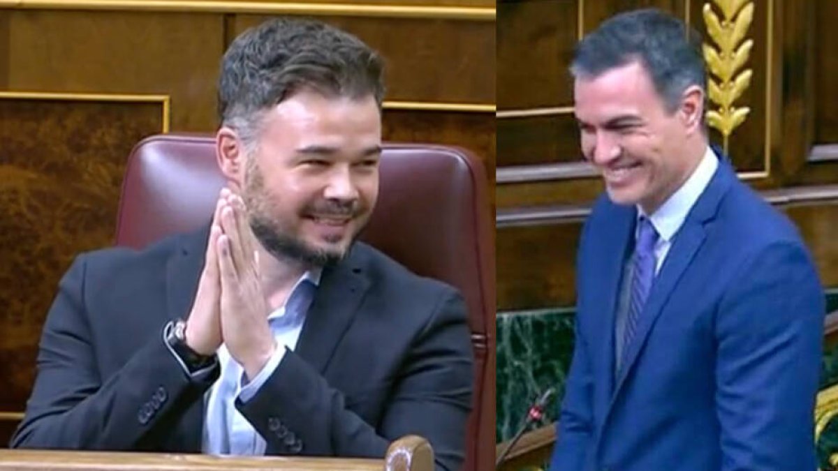 Gabriel Rufián y Pedro Sánchez