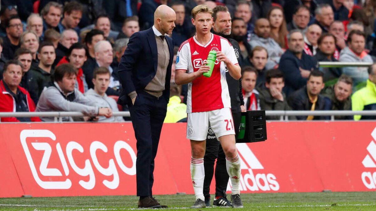 Ten Hag y De Jong, en una foto de archivo cuando ambos pertenecían al Ajax.