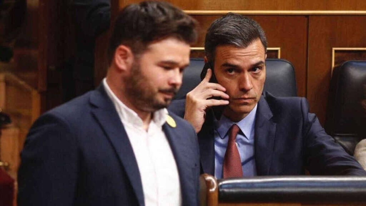 Gabriel Rufián y Pedro Sánchez