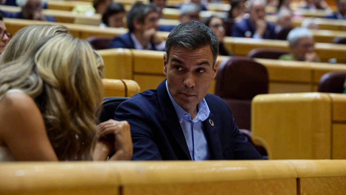 Pedro Sánchez, en el debate del Senado este martes.