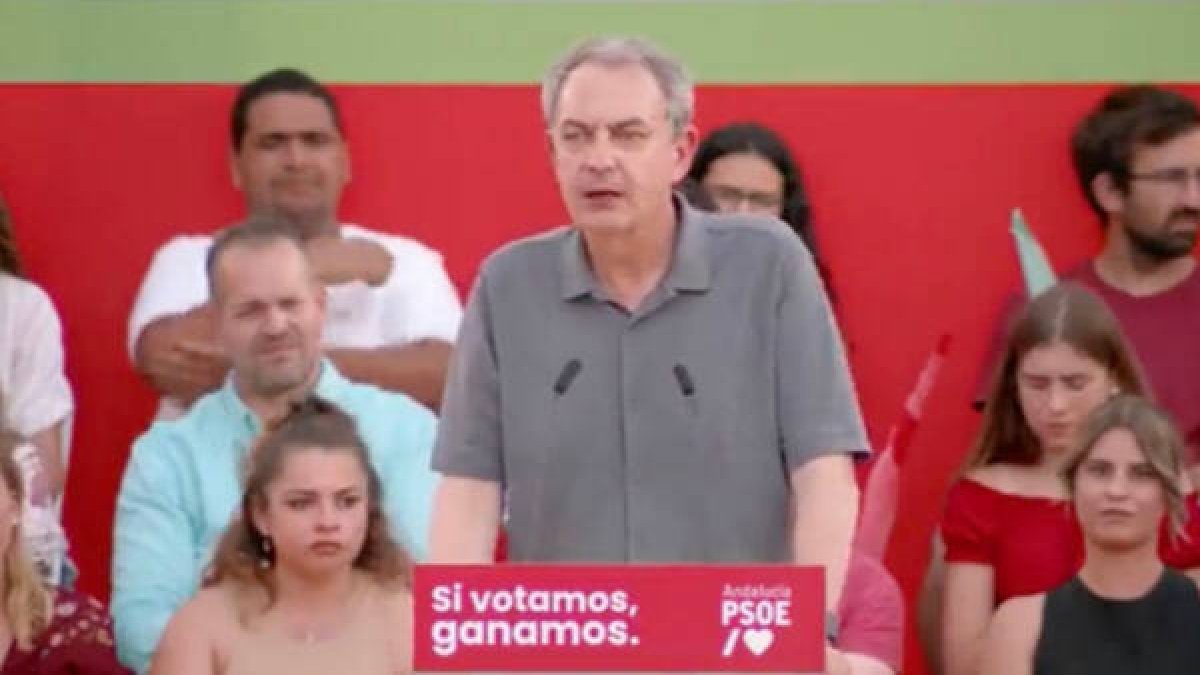 Zapatero en el mitin de Andalucía donde defendió a Griñán