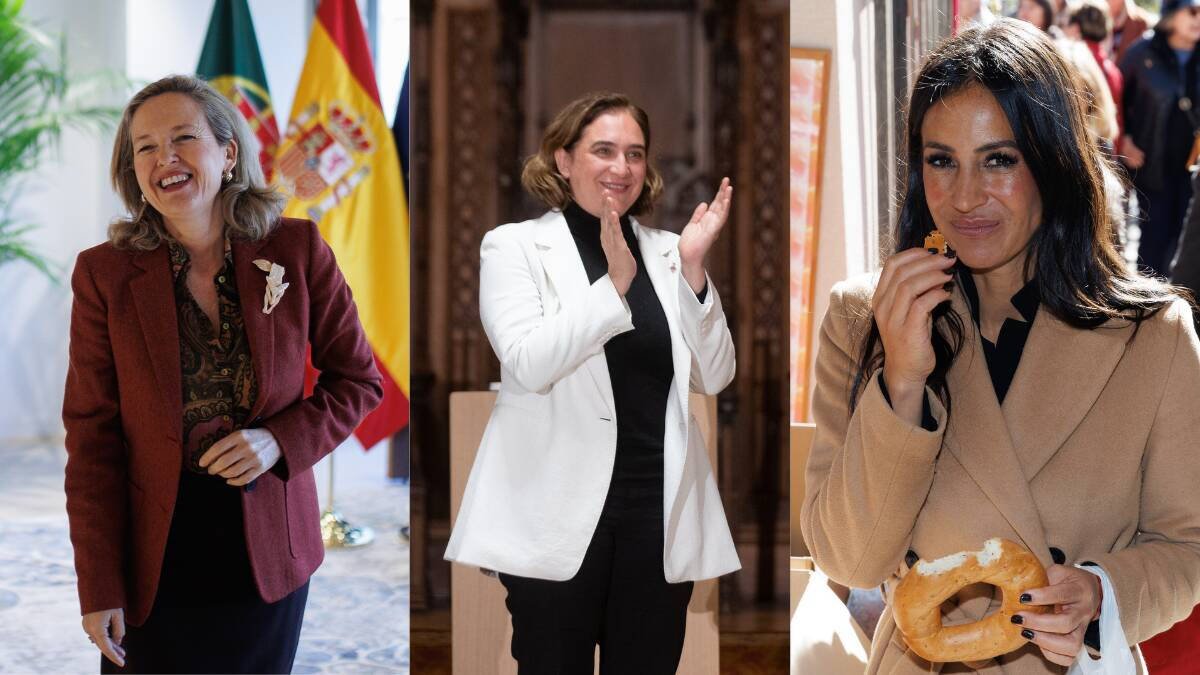 La ministra de Economía, Nadia Calviño; la alcaldesa de Barcelona, Ada Colau; y la vicealcaldesa de Madrid, Begoña Villacís.