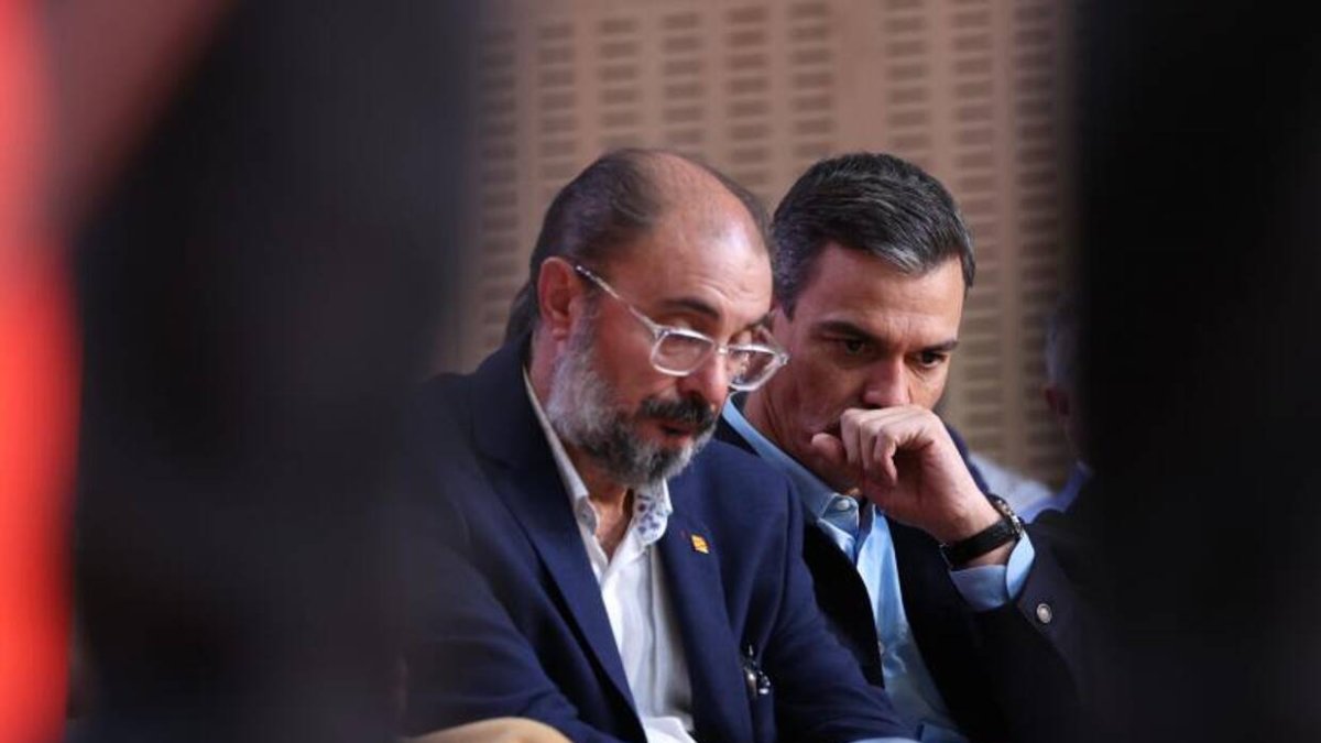 Javier Lambán y Pedro Sánchez.