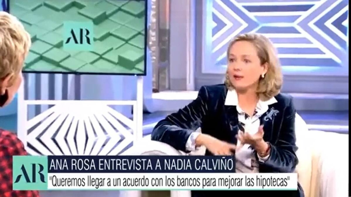 Ana Rosa entrevista a Nadia Calviño.