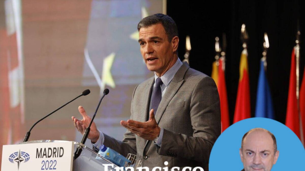 Pedro Sánchez, este lunes en la Asamblea Parlamentaria de la OTAN en Madrid.