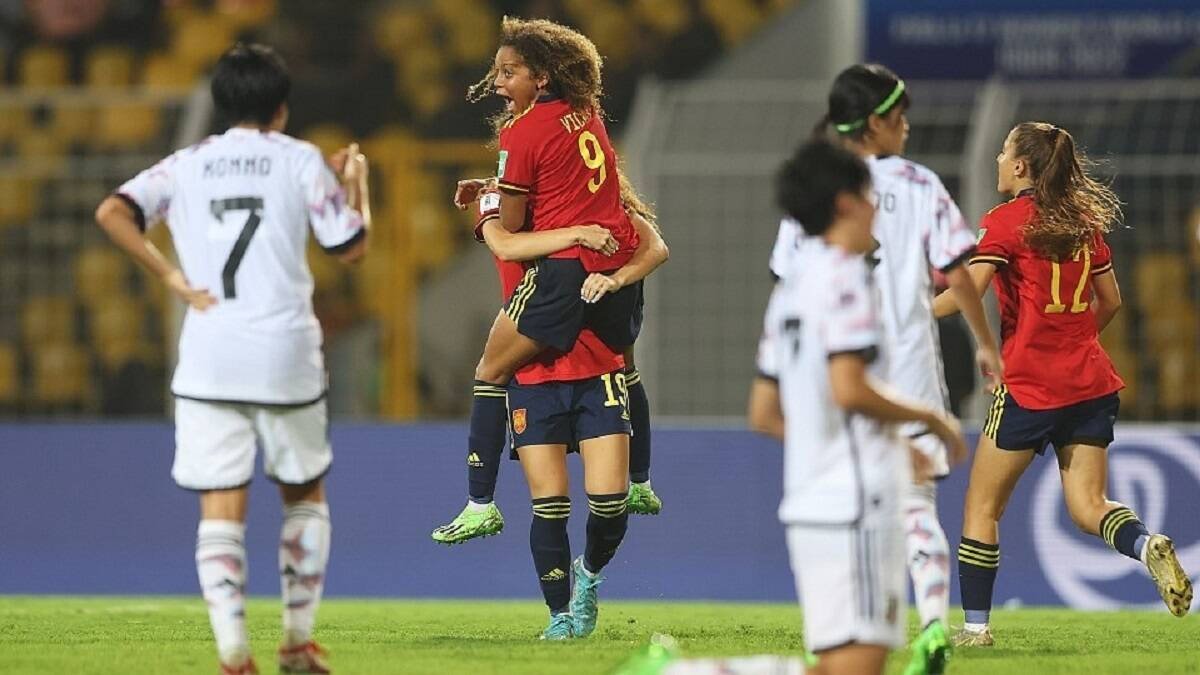 Vicky López celebra un gol en uno de los partidos del Mundial.