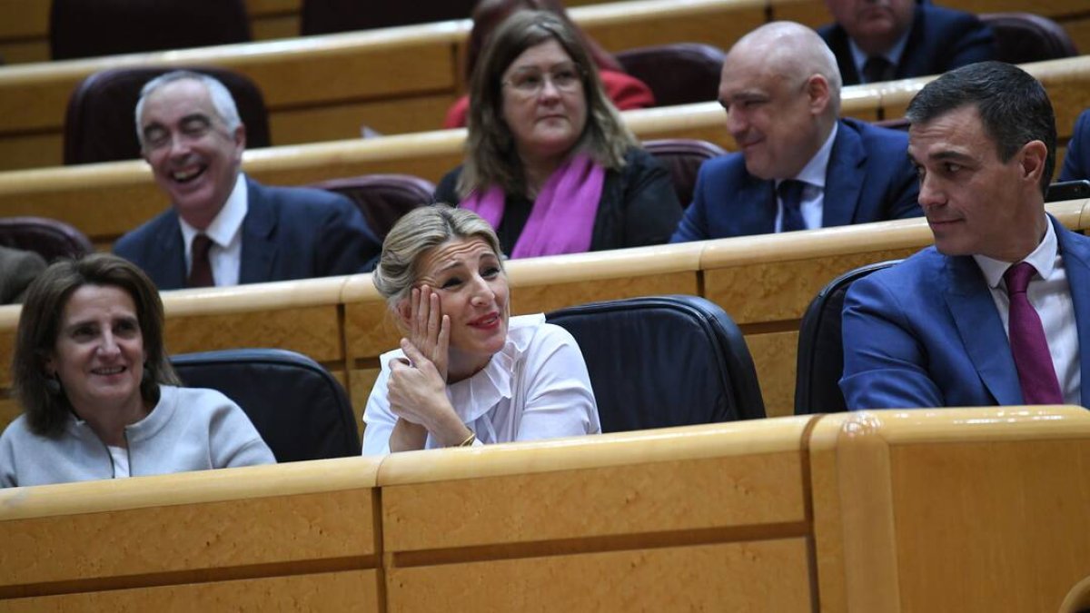 Yolanda Díaz, en el Senado este martes.