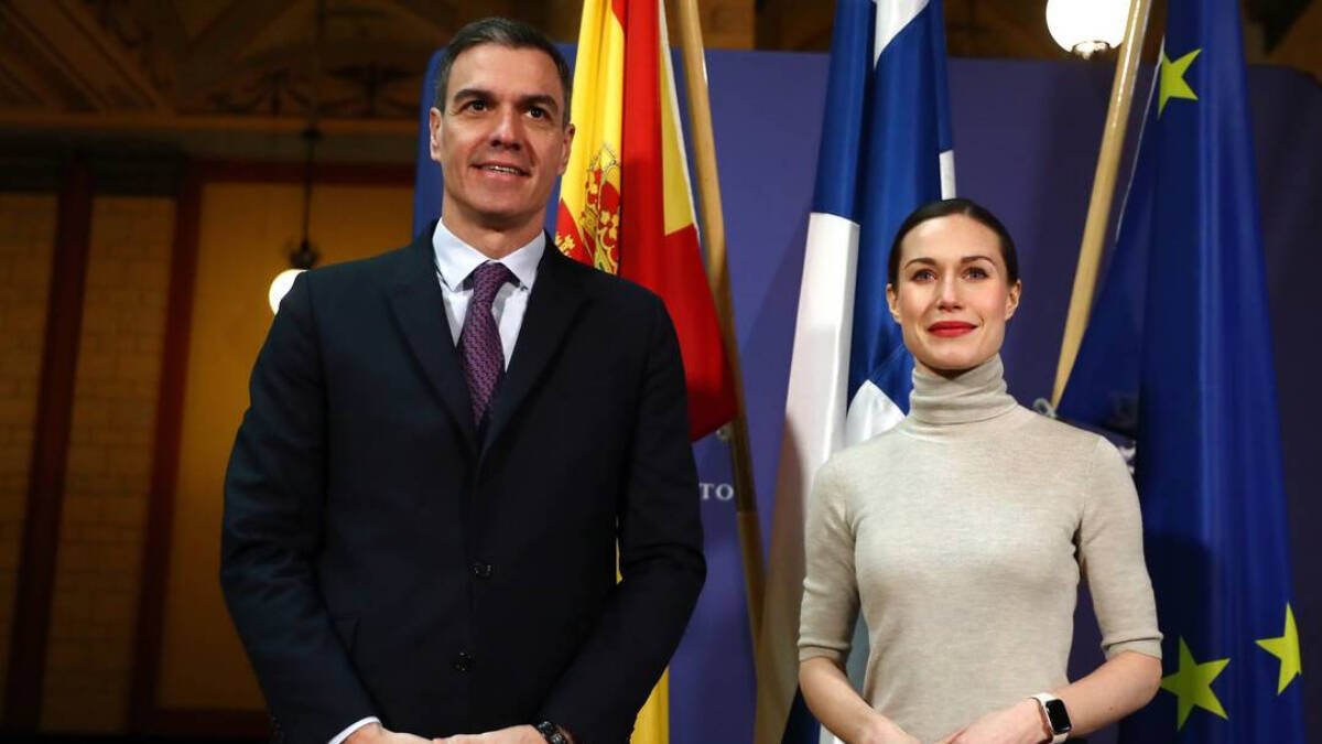 Pedro Sánchez en su visita a Finlandia