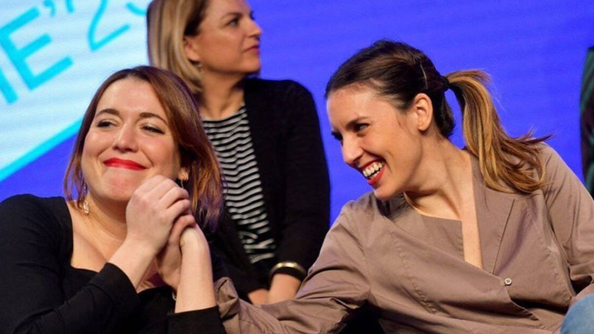 Ángela Rodríguez Pam junto a Irene Montero