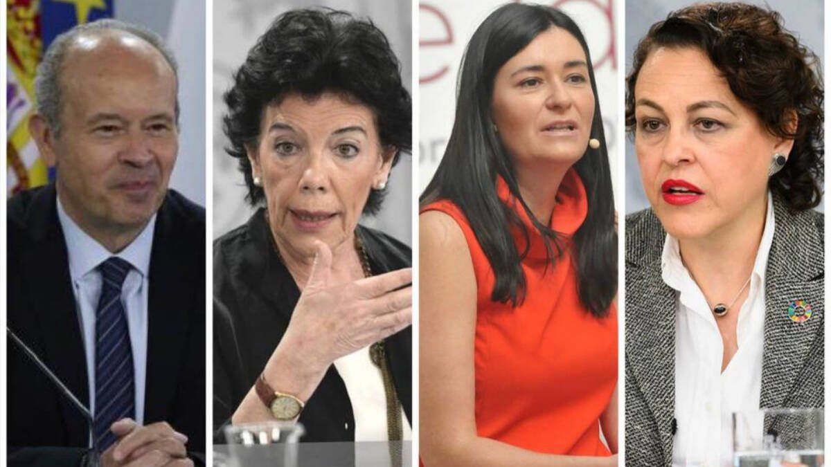 Los ex ministros Juan Carlos Campo, Isabel Celáa, Carmen Montón y Magdalena Valerio