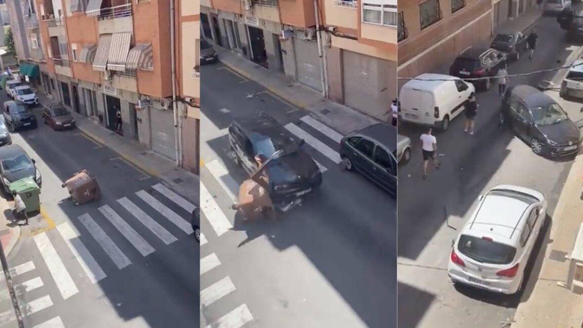 Un coche fuera de control siembra el caos en Petrer.