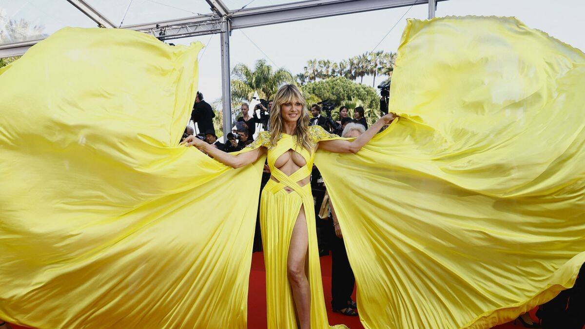 Heidi Klum fue una de las grandes sensaciones de la alfombra roja de Cannes.