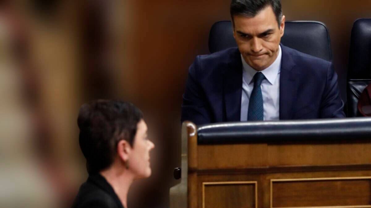 Pedro Sánchez y Mertxe Aizpurua en el Congreso