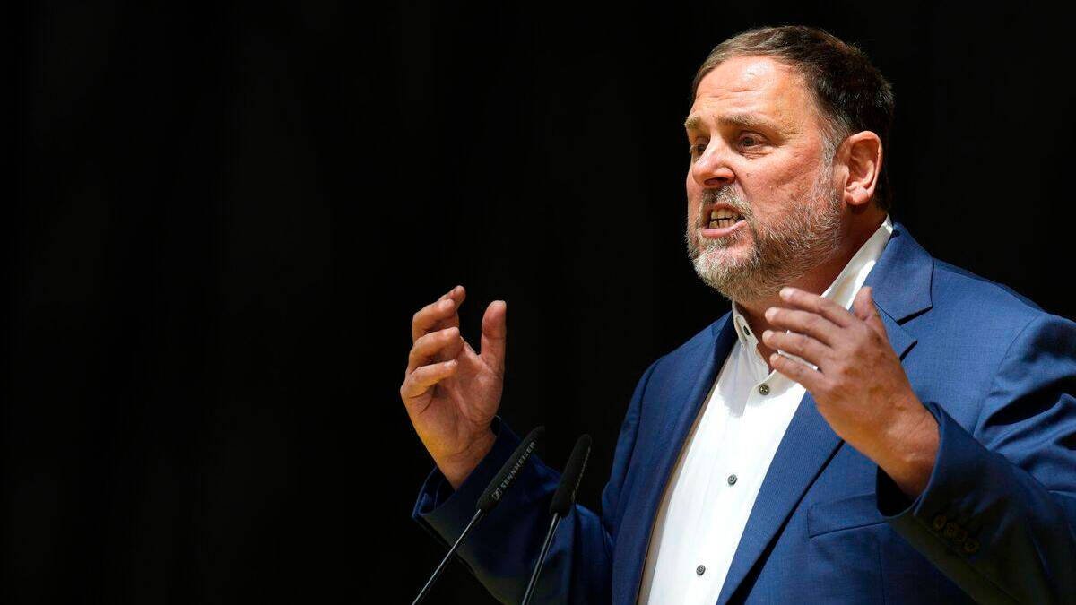 Oriol Junqueras, en un mitin de ERC esta semana.