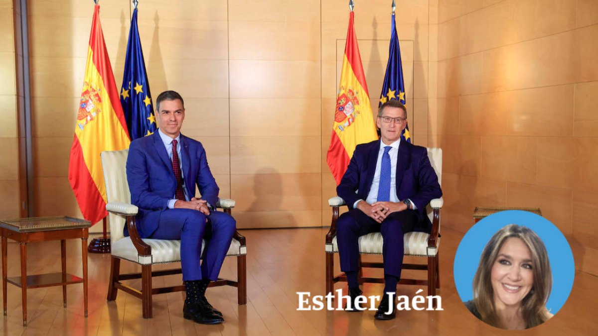 Pedro Sánchez junto a Alberto Núñez Feijóo