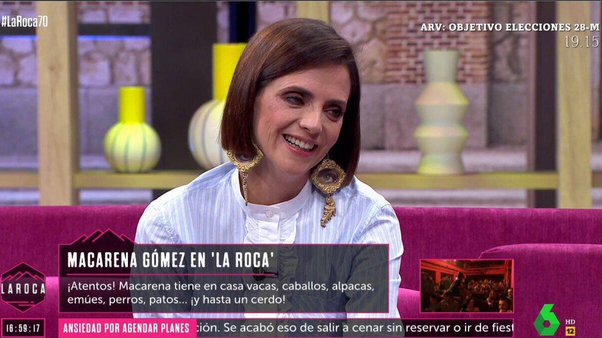 Macarena Gómez, en su visita a 'La Roca'.