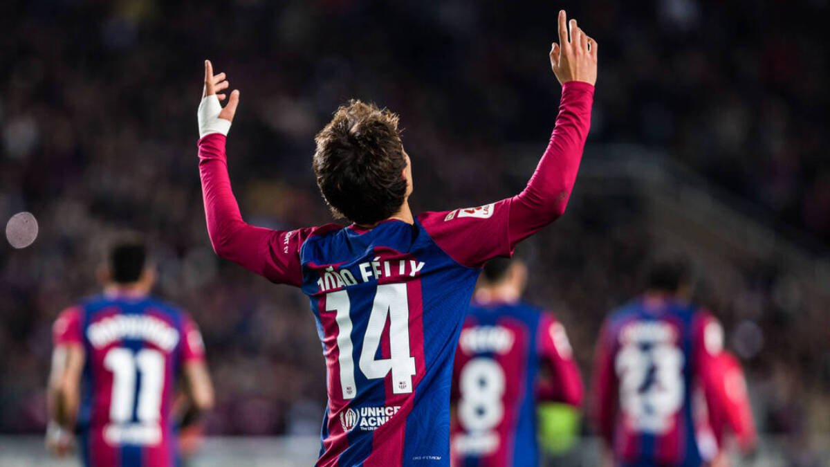 Joao Félix, celebrando el gol que le dio la victoria al Barça sobre el Atlético de Madrid.