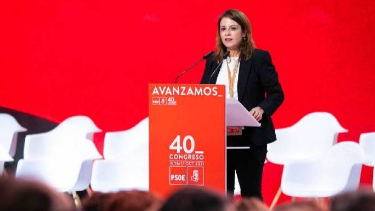 Adriana Lastra, durante su intervención en el 40 Congreso Federal.