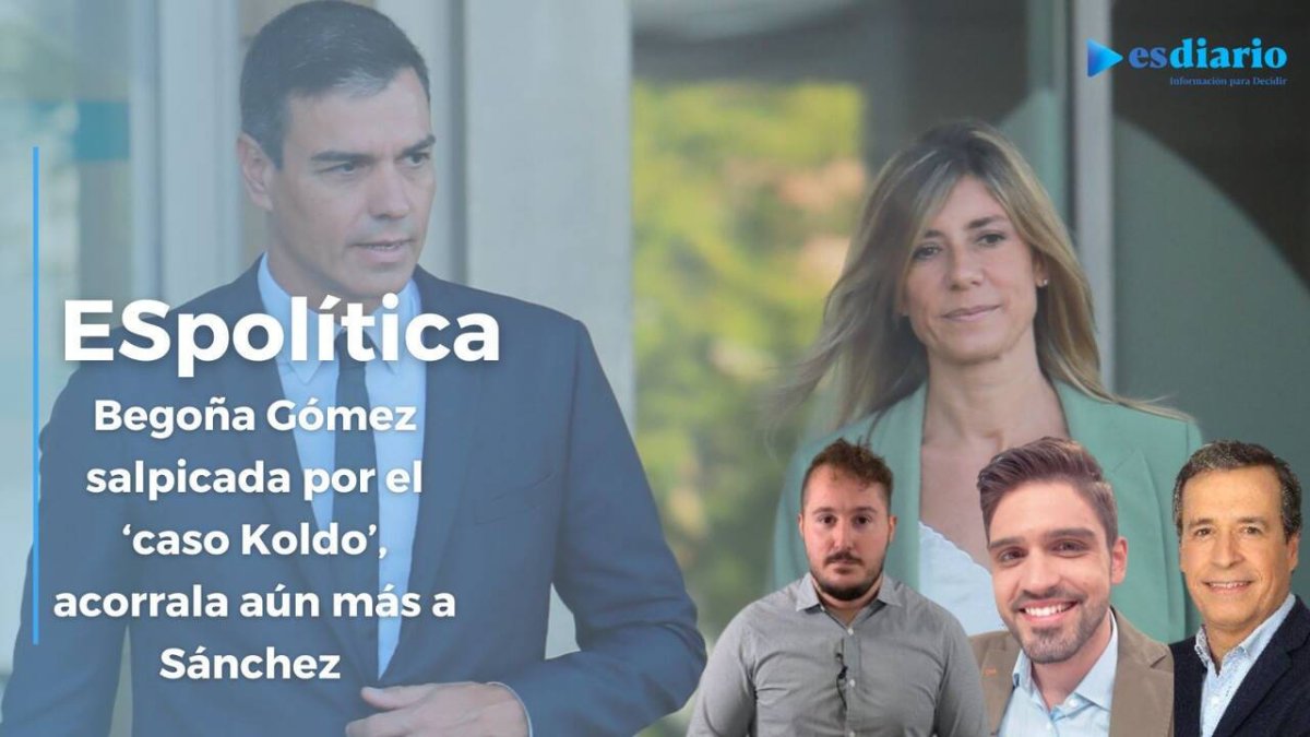 Al fondo de la imagen se ve a Pedro Sánchez junto a Begoña Gómez