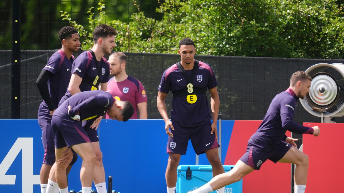 Jude Bellingham, en un entrenamiento con Inglaterra.