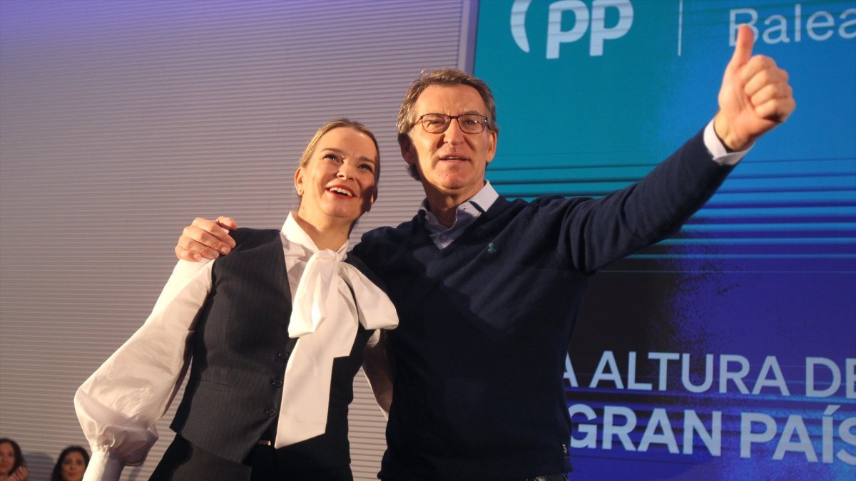 La presidenta de Baleares, Marga Prohens, y el presidente del PP, Alberto Núñez Feijóo.