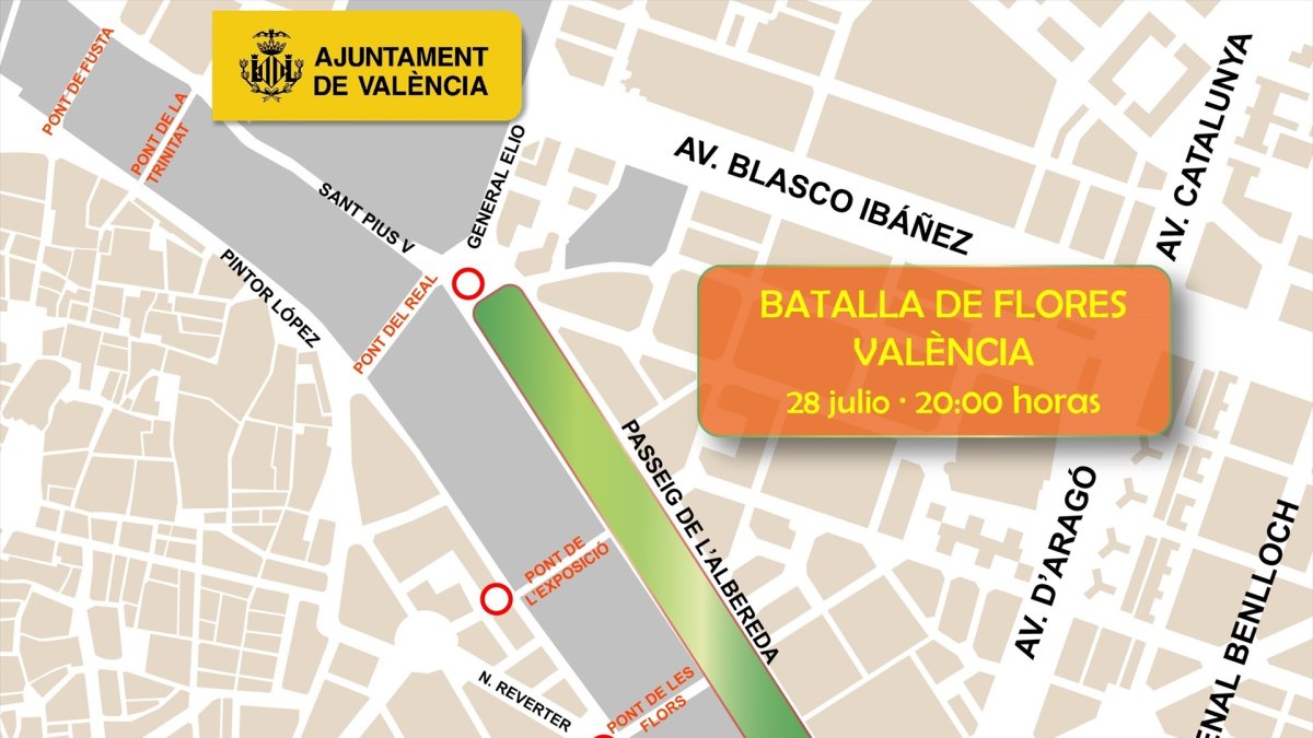 El Ayuntamiento prepara un dispositivo de tráfico para la Batalla de Flores
AYUNTAMIENTO VALÈNCIA
24/7/2024