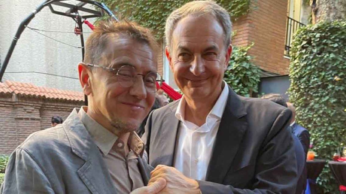 Juan Carlos Monedero y José Luis Rodríguez Zapatero