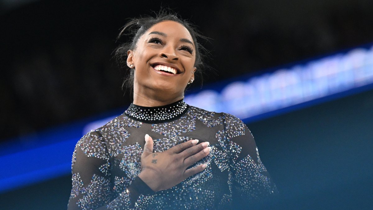 Simone Biles, durante su primera participación en los Juegos Olímpicos de París.